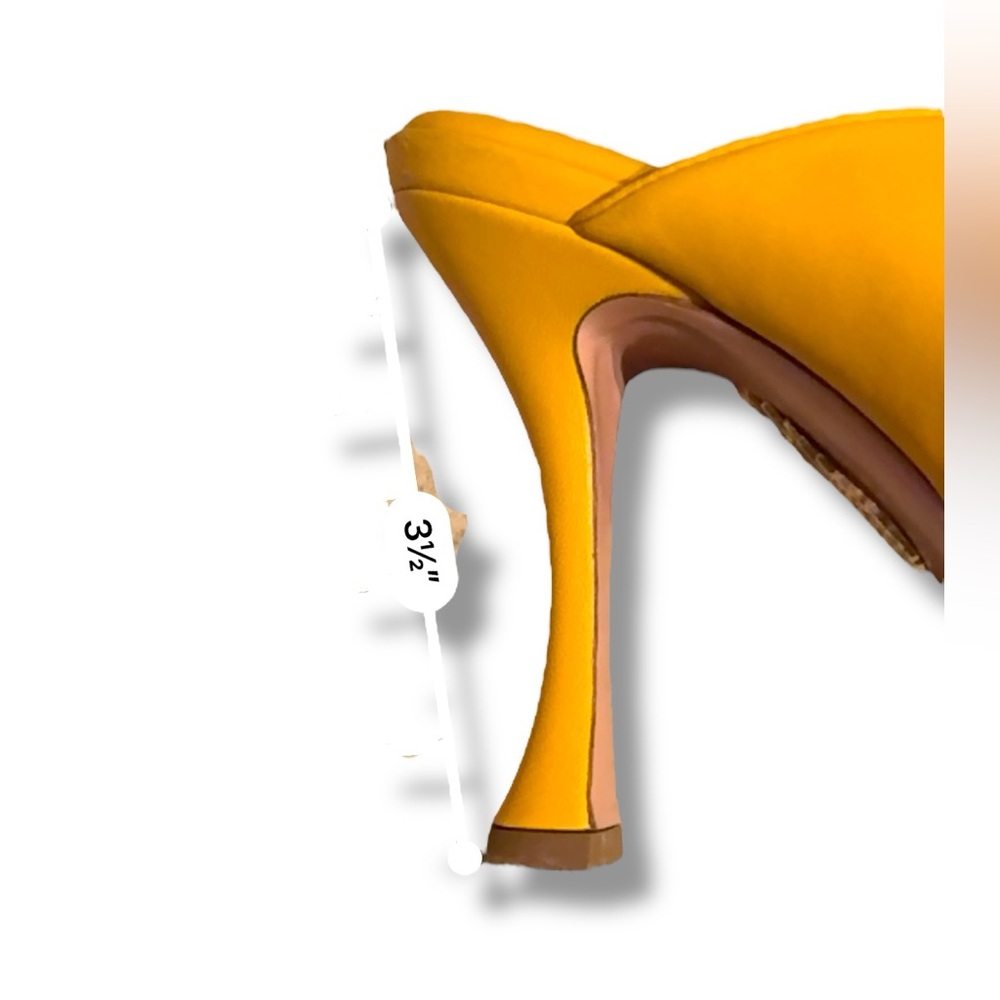 Aquazzura Twist Leather Slip On Mule Sandals Heels in Tuscan Sun Sz EU 37 / US 7 - Picture 11 of 11